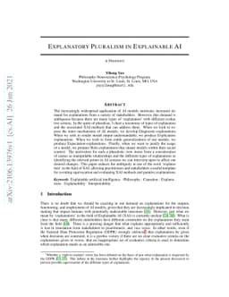 Explanatory Pluralism in Explainable AI