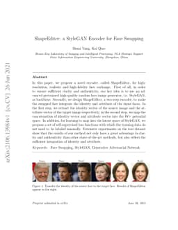 ShapeEditer: a StyleGAN Encoder for Face Swapping