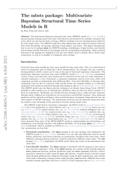 The mbsts package: Multivariate Bayesian Structural Time Series Models
  in R