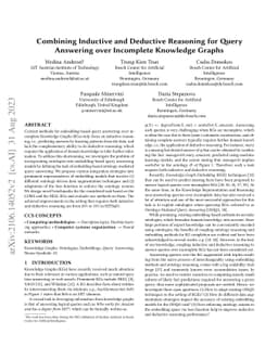 Combining Inductive and Deductive Reasoning for Query Answering over
  Incomplete Knowledge Graphs