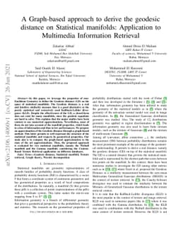 A Graph-based approach to derive the geodesic distance on Statistical
  manifolds: Application to Multimedia Information Retrieval