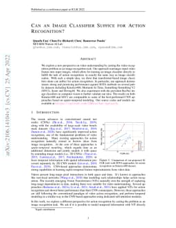 Can An Image Classifier Suffice For Action Recognition?