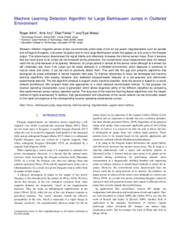 Machine Learning Detection Algorithm for Large Barkhausen Jumps in
  Cluttered Environment
