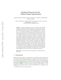 Residual Moment Loss for Medical Image Segmentation