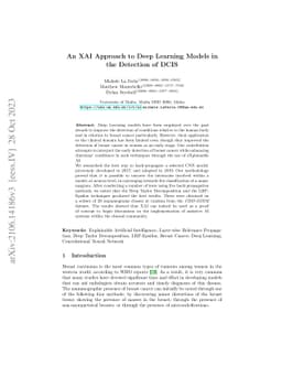 An XAI Approach to Deep Learning Models in the Detection of DCIS