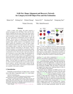 SAR-Net: Shape Alignment and Recovery Network for Category-level 6D
  Object Pose and Size Estimation