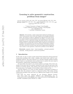 Learning to solve geometric construction problems from images