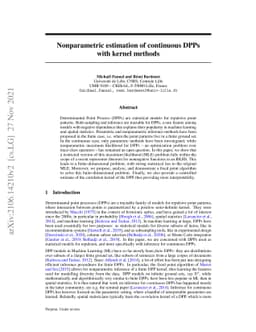 Nonparametric estimation of continuous DPPs with kernel methods
