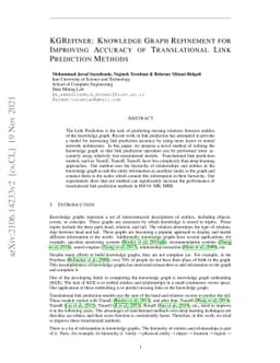 KGRefiner: Knowledge Graph Refinement for Improving Accuracy of
  Translational Link Prediction Methods