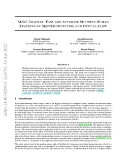 SDOF-Tracker: Fast and Accurate Multiple Human Tracking by
  Skipped-Detection and Optical-Flow