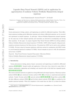 Legendre Deep Neural Network (LDNN) and its application for
  approximation of nonlinear Volterra Fredholm Hammerstein integral equations