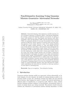 Non-Exhaustive Learning Using Gaussian Mixture Generative Adversarial
  Networks