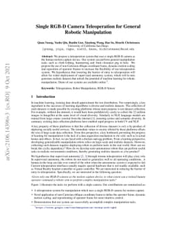 Single RGB-D Camera Teleoperation for General Robotic Manipulation