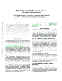 A Knowledge-Grounded Dialog System Based on Pre-Trained Language Models