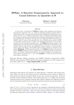 BNPqte: A Bayesian Nonparametric Approach to Causal Inference on
  Quantiles in R