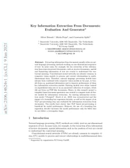 Key Information Extraction From Documents: Evaluation And Generator