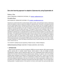Zero-shot learning approach to adaptive Cybersecurity using Explainable
  AI