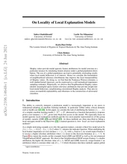 On Locality of Local Explanation Models