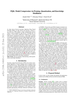 PQK: Model Compression via Pruning, Quantization, and Knowledge
  Distillation