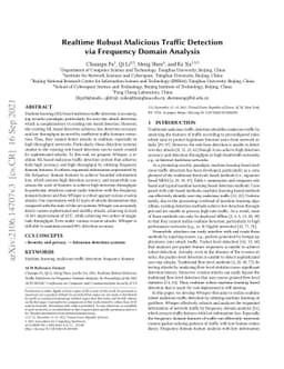 Realtime Robust Malicious Traffic Detection via Frequency Domain
  Analysis