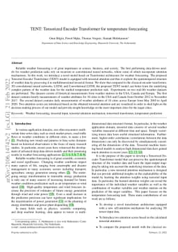 TENT: Tensorized Encoder Transformer for Temperature Forecasting