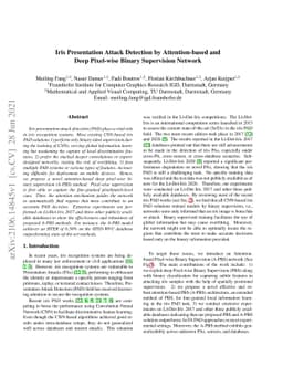 Iris Presentation Attack Detection by Attention-based and Deep
  Pixel-wise Binary Supervision Network