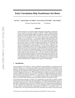 Early Convolutions Help Transformers See Better