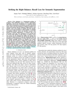 Striking the Right Balance: Recall Loss for Semantic Segmentation