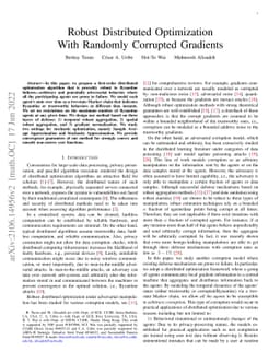 Robust Distributed Optimization With Randomly Corrupted Gradients