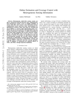 Online Estimation and Coverage Control with Heterogeneous Sensing
  Information