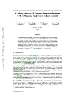 Evading Adversarial Example Detection Defenses with Orthogonal Projected
  Gradient Descent