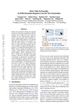 Don't Take It Literally: An Edit-Invariant Sequence Loss for Text
  Generation