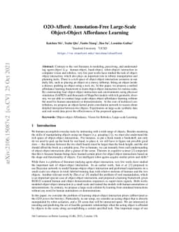 O2O-Afford: Annotation-Free Large-Scale Object-Object Affordance
  Learning