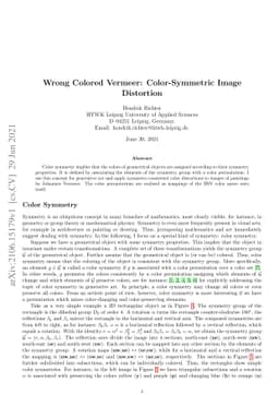 Wrong Colored Vermeer: Color-Symmetric Image Distortion