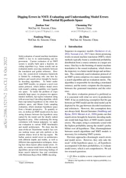 Digging Errors in NMT: Evaluating and Understanding Model Errors from
  Partial Hypothesis Space