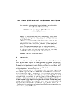 New Arabic Medical Dataset for Diseases Classification
