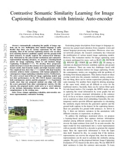 Contrastive Semantic Similarity Learning for Image Captioning Evaluation
  with Intrinsic Auto-encoder