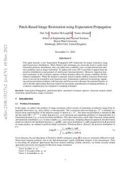 Patch-Based Image Restoration using Expectation Propagation