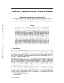 Multi-stage Optimization based Adversarial Training