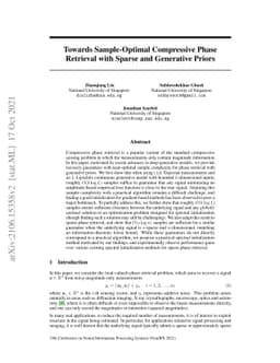 Towards Sample-Optimal Compressive Phase Retrieval with Sparse and
  Generative Priors