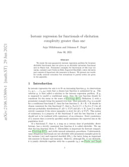 Isotonic regression for functionals of elicitation complexity greater
  than one