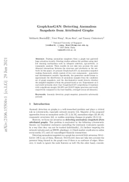 GraphAnoGAN: Detecting Anomalous Snapshots from Attributed Graphs