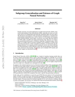 Subgroup Generalization and Fairness of Graph Neural Networks