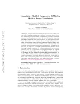 Uncertainty-Guided Progressive GANs for Medical Image Translation