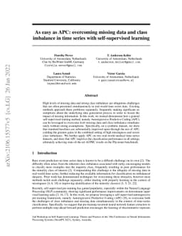 As easy as APC: overcoming missing data and class imbalance in time
  series with self-supervised learning