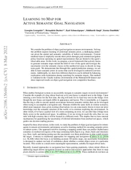 Learning to Map for Active Semantic Goal Navigation