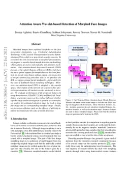 Attention Aware Wavelet-based Detection of Morphed Face Images