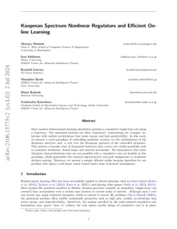 Koopman Spectrum Nonlinear Regulators and Efficient Online Learning