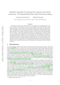 Bounded rationality for relaxing best response and mutual consistency:
  The Quantal Hierarchy model of decision-making