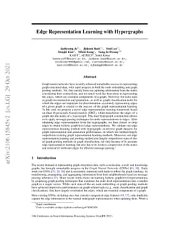Edge Representation Learning with Hypergraphs